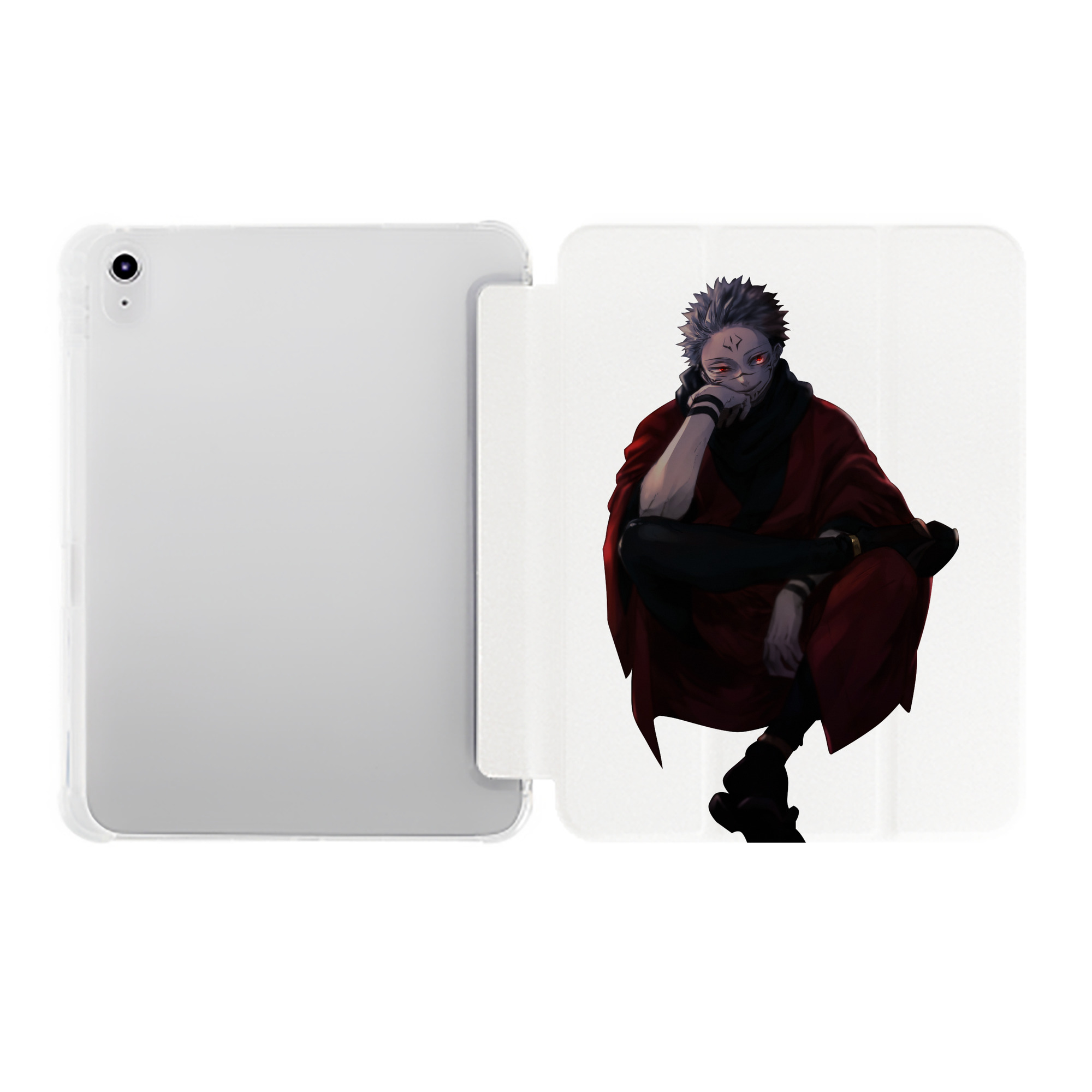 （画像用） 呪術廻戦 Jujutsu Kaisen IPad ケース ペン収納付き 三つ折りスタンド PUレザー×シリコン 対応機種9.5/10.5/10.9インチ